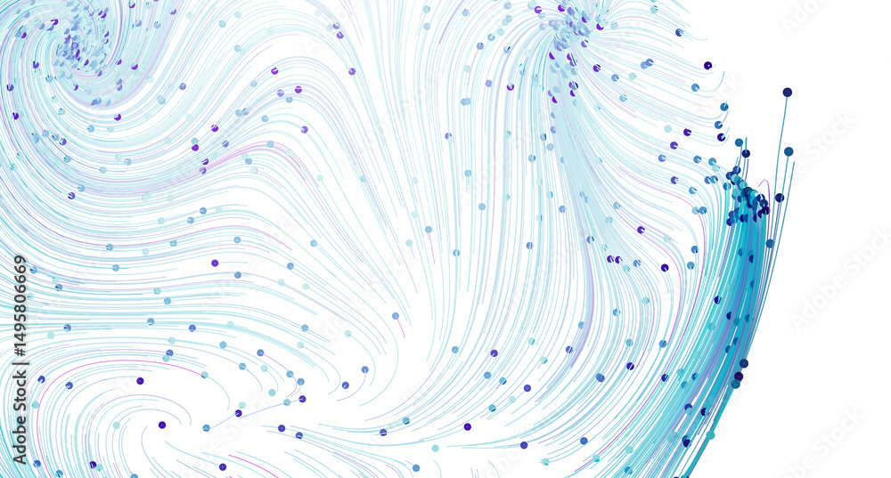 Aufkleber modern abstract art background with blue swirls and dots. perfect for websites, presentations, and m