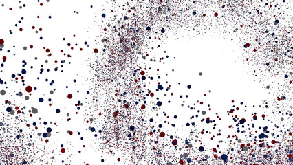 Abstract Background with Red, Blue, and Gray Confetti