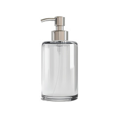 Obraz premium A transparent liquid soap dispenser showcasing a sleek and modern design, emphasizing cleanliness, hygiene, and essential daily routines.