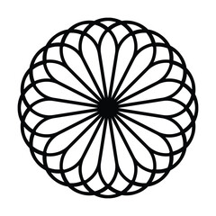 Black mandala ornamental shape vector graphics design. 
