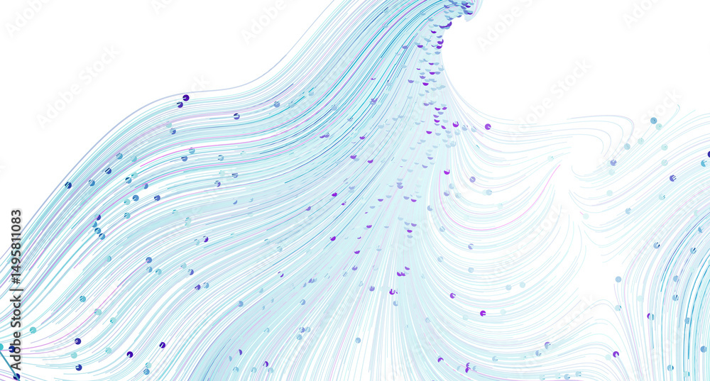Aufkleber Stunning abstract background with flowing blue lines and subtle sparkle. Perfect for tech, design, or website background