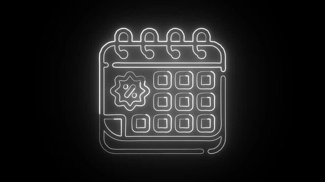 Calendar Sale icon HD Video black background