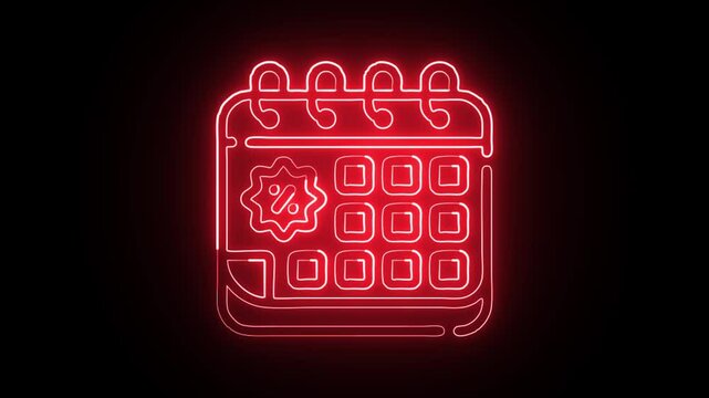Calendar Sale icon HD Video black background