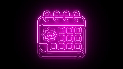 Calendar Sale icon HD Video black background
