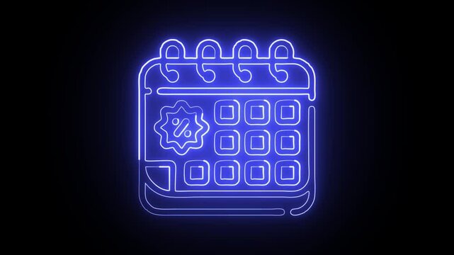 Calendar Sale icon HD Video black background