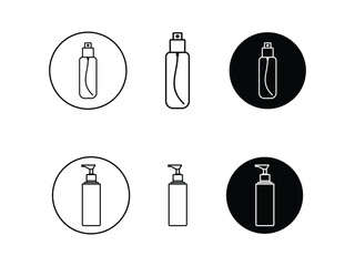 Set of makeup perfume, symbol icon design vector isolated on transparent background