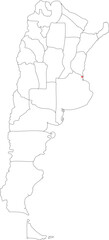 Argentina Outline Capital Mark on its Map Vector Illustratioin
