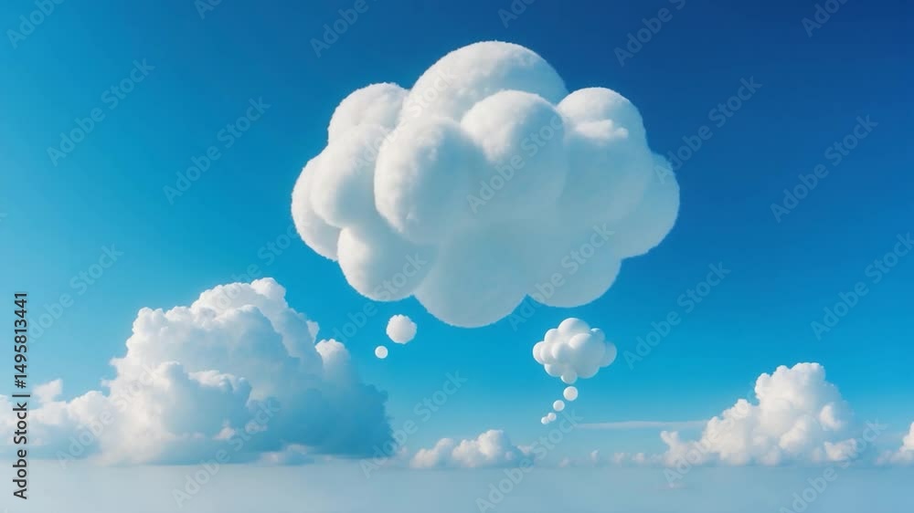 Aufkleber cloud resembling a thought bubble against a sky. idea of communication and data transfer. speech bub