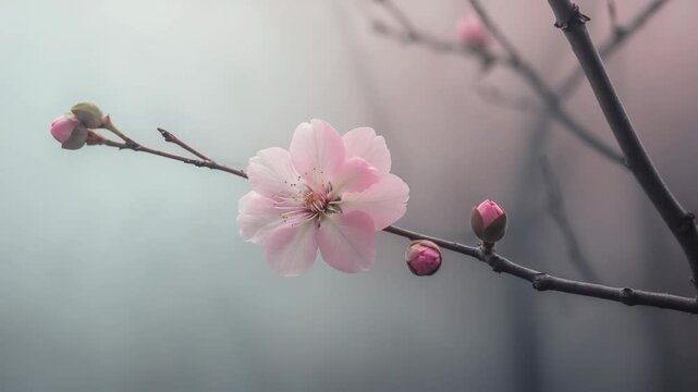 Spring header adorned with blossoms and buds, including text space.