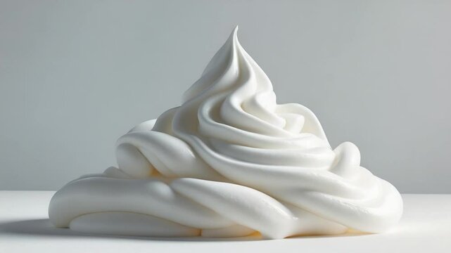 Shaving foam, a white mousse cleanser for cosmetics, isolated against a background. Lathering skin care product.
