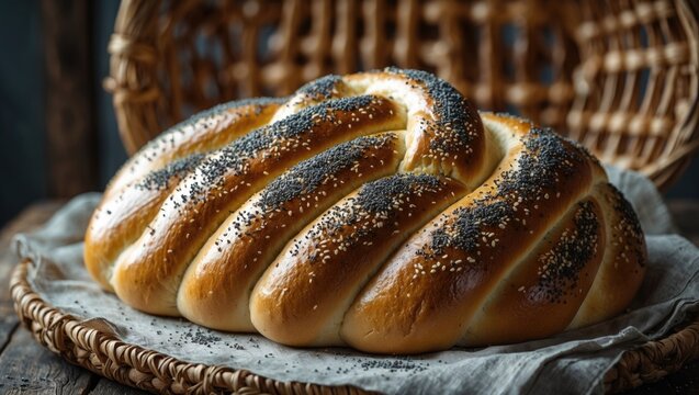 Challah: A Distinctive Homemade Bread Featuring a White Coating