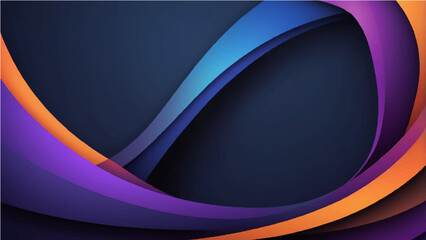 Abstract wave background with blue and orange curved lines in a modern design