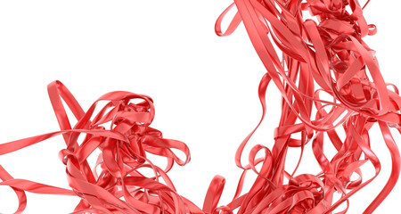Abstract Red Ribbon Swirl Design