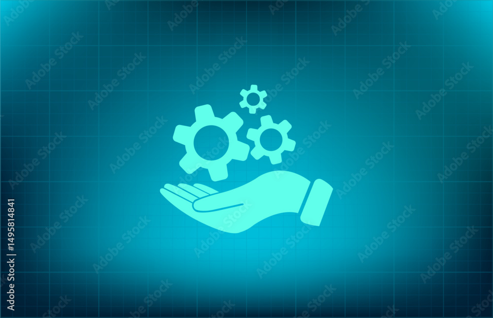 Poster vector icon on a blue background with a gradient