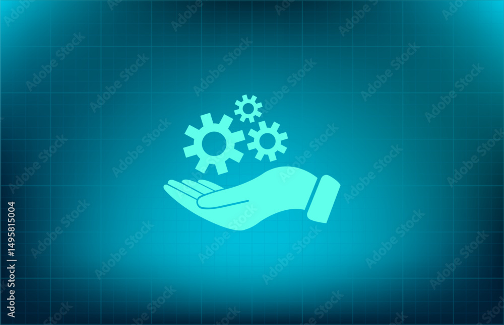 Poster vector icon on a blue background with a gradient