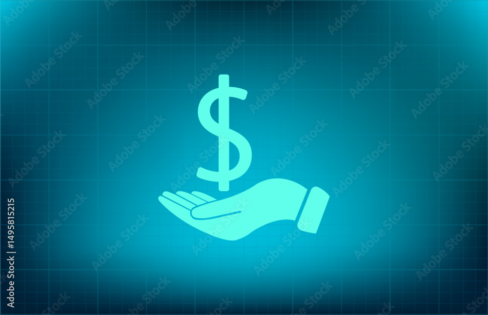 Poster vector icon on a blue background with a gradient