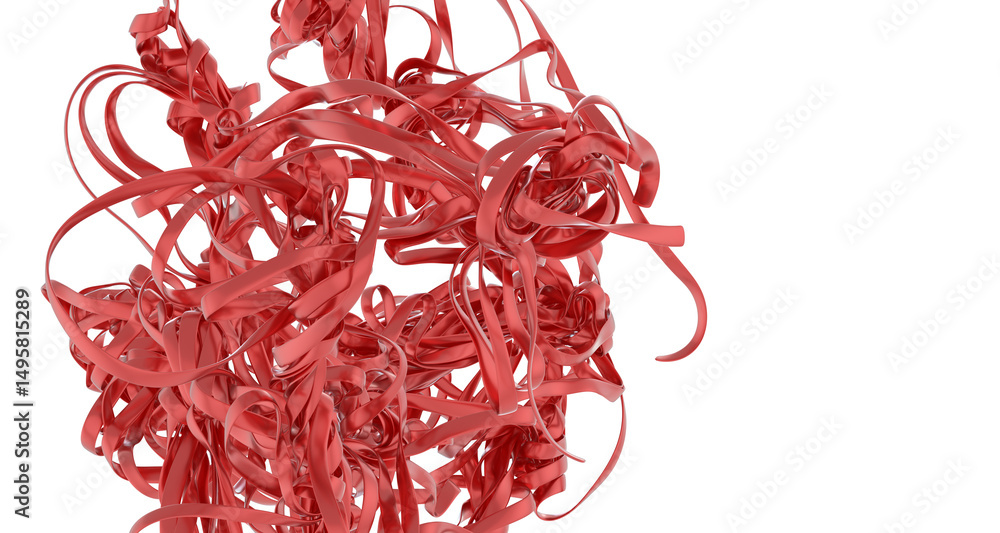 Leinwandbilder intricate red ribbon swirls create a dynamic abstract design. perfect for backgrounds, textures, or 