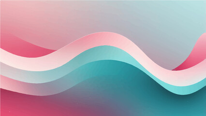 Colorful abstract wave background with hearts and curved lines in a modern vector design