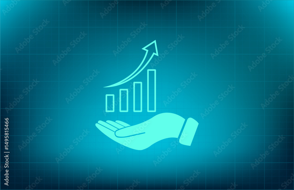 Poster vector icon on a blue background with a gradient