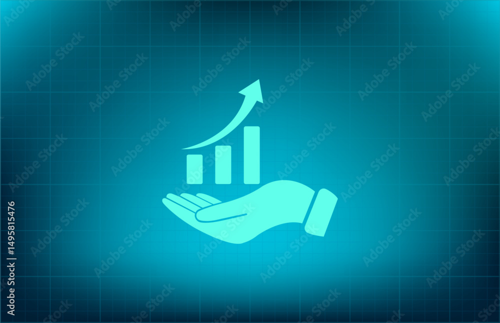 Poster vector icon on a blue background with a gradient