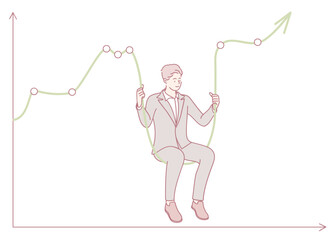 An engaging illustration showcasing business growth and current stock market trends, bringing data to life