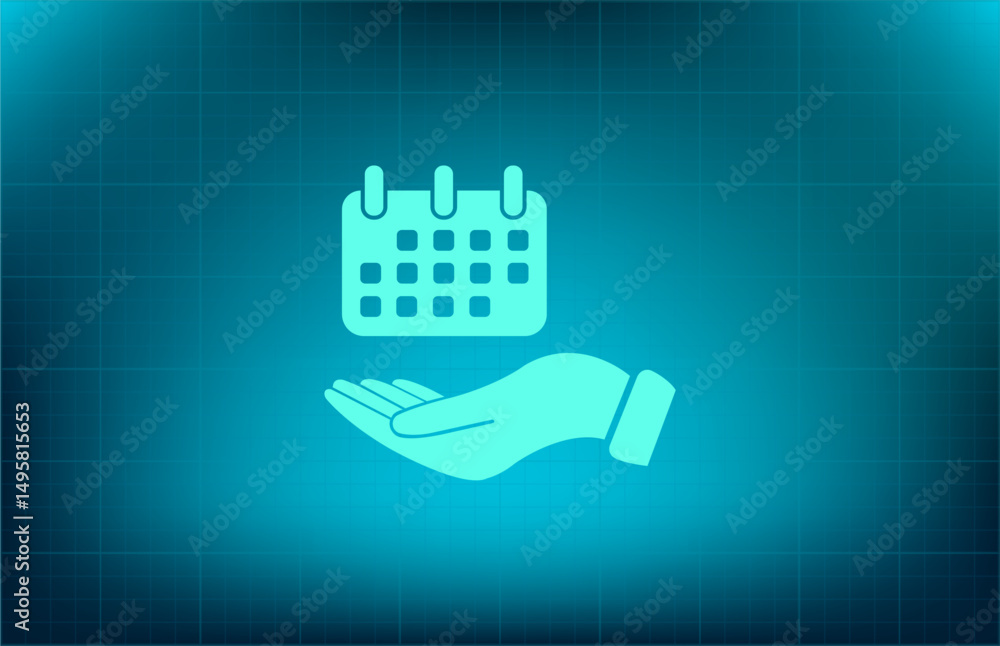 Poster vector icon on a blue background with a gradient