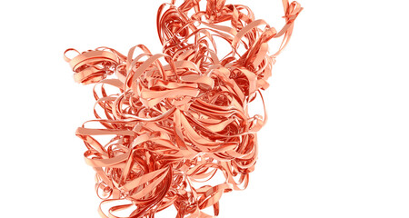 High-resolution image of abstract rose gold metal swirls. Perfect for backgrounds, textures, and design projects.