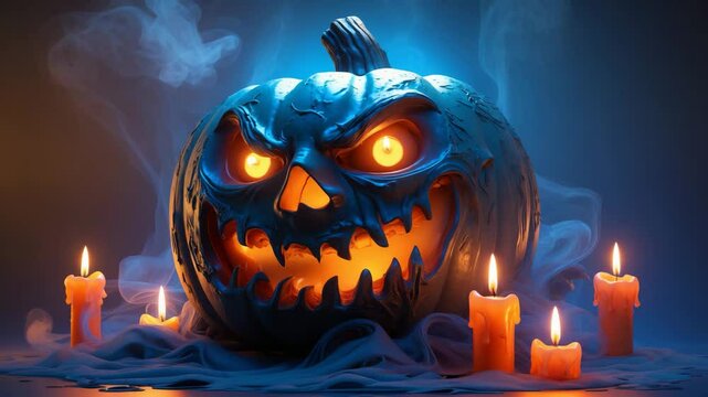 Halloween Ai Icon Featuring a Scary Pumpkin