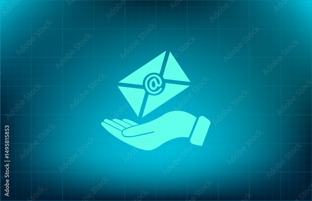 Poster vector icon on a blue background with a gradient