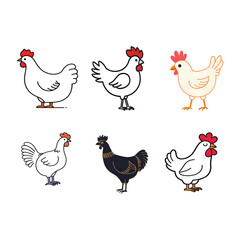 Minimalist Line Art Vector Hen Elegant Design	