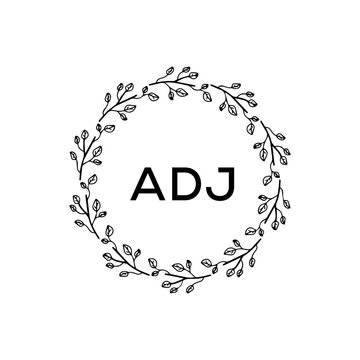 ADJ Logo. Vector Graphic Branding Letter Element. White Background