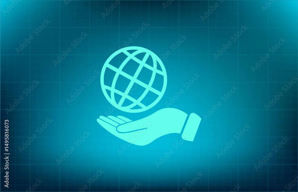 Poster vector icon on a blue background with a gradient
