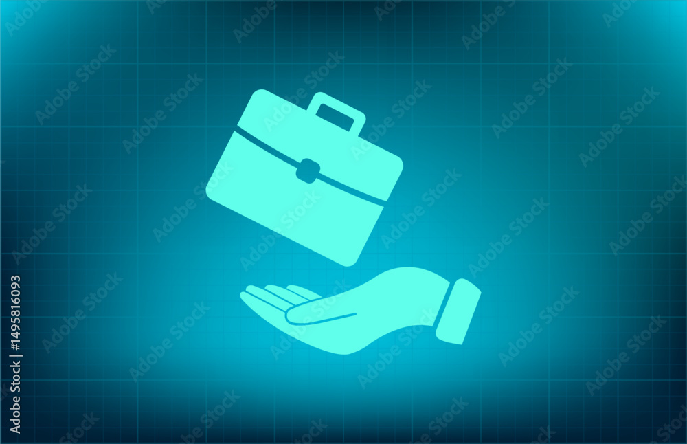 Poster vector icon on a blue background with a gradient