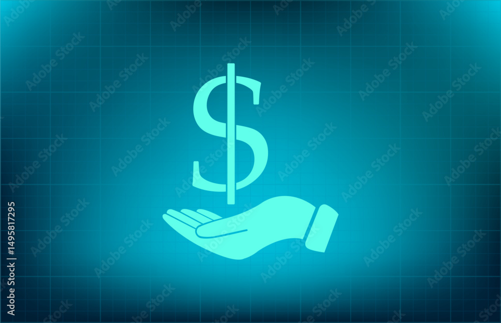 Poster vector icon on a blue background with a gradient