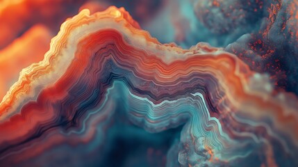 A macro shot of polished agate, capturing its swirling natural patterns and vibrant colors.