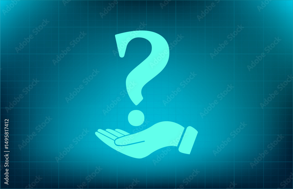 Poster vector icon on a blue background with a gradient