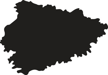 Obraz premium Andorra map Simple Black Silhouette of a Geographic Area.