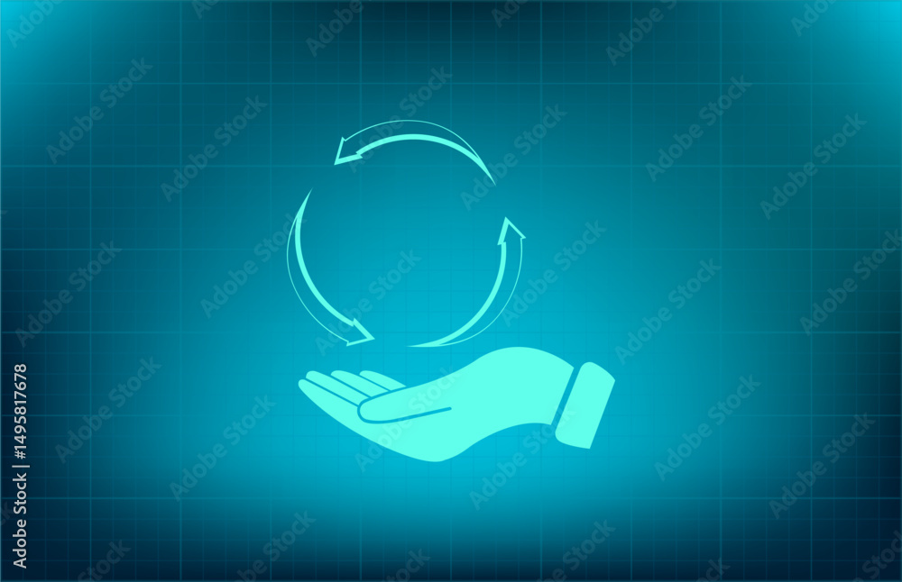 Poster vector icon on a blue background with a gradient