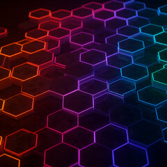 RGB Hexagon Pattern: Abstract Tech Background