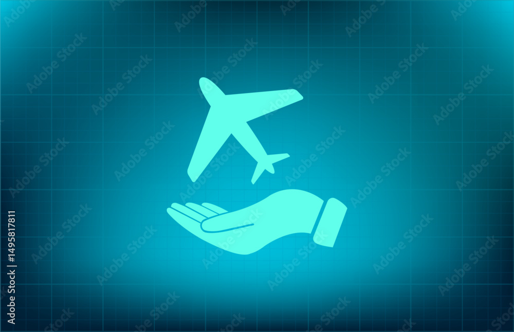 Poster vector icon on a blue background with a gradient
