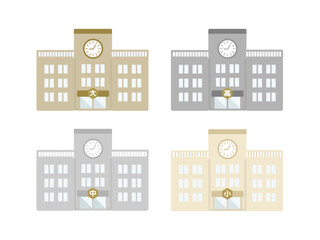 学校の校舎  イラストセット