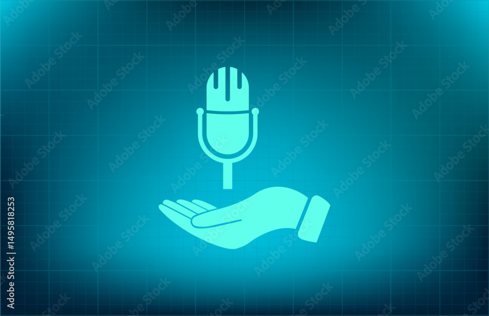 Poster vector icon on a blue background with a gradient