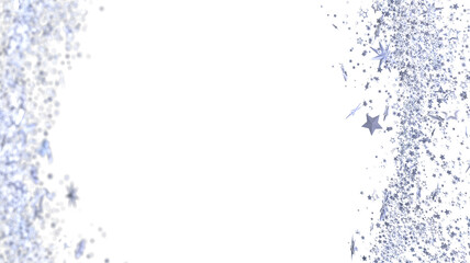 Sparkling silver glitter and stars on white. Perfect for holidays, celebrations, and more!