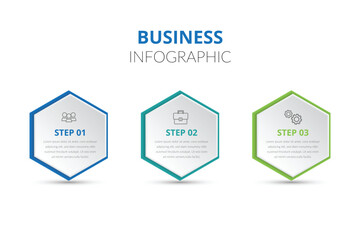 3 step business start up presentation vector illustration Infographic design template, Process, web graphic design, geometric chart template.