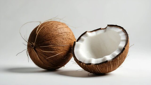 White background with a coconut