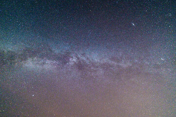 Milky way galaxy stretching across the night sky