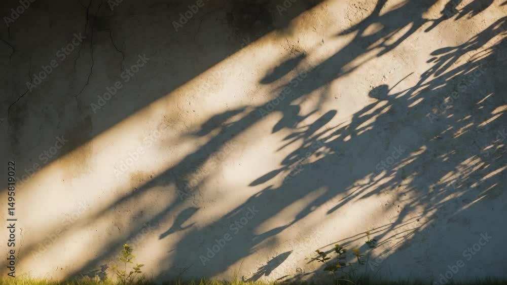 Poster abstract shadows and background lights with shadow wall and nature texture in summer