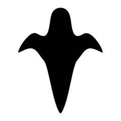 Obraz premium Silhouette of a spectral figure floating in the air, simple black shape