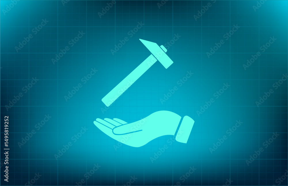 Poster vector icon on a blue background with a gradient