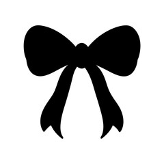 Elegant black bow silhouette on white background adds sophisticated touch to designs